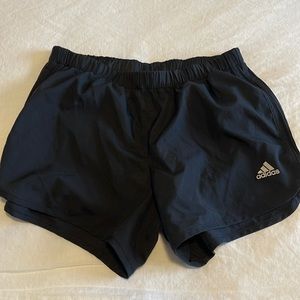 Black adidas workout shorts